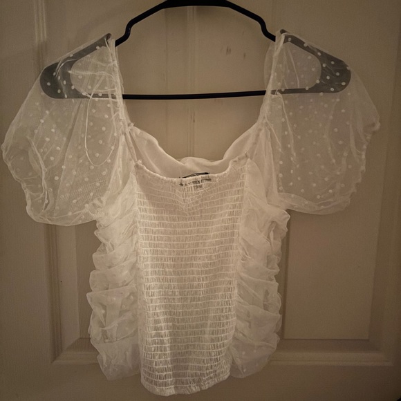 White Ruffled Blouse - Picture 3 of 3
